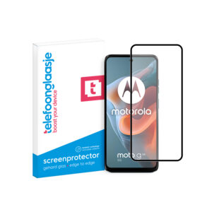 Telefoonglaasje Edge to Edge screenprotector gehard glas Motorola Moto G34 met verpakking