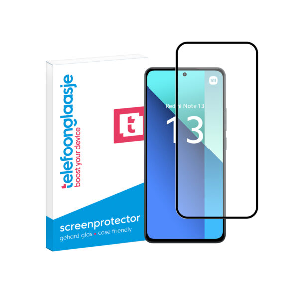 Telefoonglaasje Edge to Edge screenprotector gehard glas Xiaomi Redmi Note 13 4G met verpakking