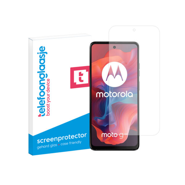 Telefoonglaasje Motorola Moto G04 gehard glas screenprotector standard fit met verpakking