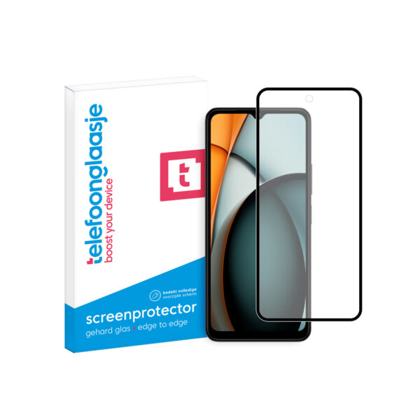 Telefoonglaasje Edge to Edge screenprotector gehard glas Xiaomi Redmi A3 met verpakking