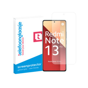 Telefoonglaasje Xiaomi Redmi Note 13 Pro 4G gehard glas screenprotector standard fit met verpakking