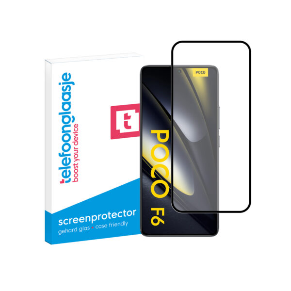 Telefoonglaasje Edge to Edge screenprotector gehard glas Xiaomi Poco F6 met verpakking