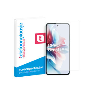 Telefoonglaasje OPPO Reno 11F gehard glas screenprotector standard fit met verpakking