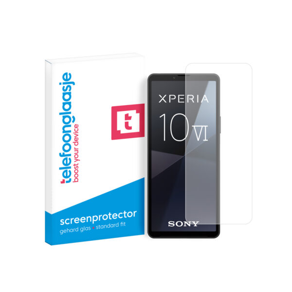 Telefoonglaasje Sony Xperia 10 VI gehard glas screenprotector standard fit met verpakking