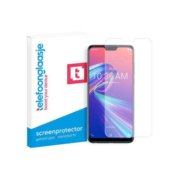 Telefoonglaasje ASUS Zenfone Max Pro gehard glas screenprotector standard fit met verpakking