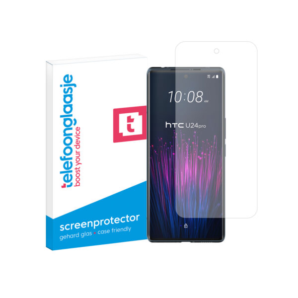 Telefoonglaasje HTC U24 Pro gehard glas screenprotector standard fit met verpakking