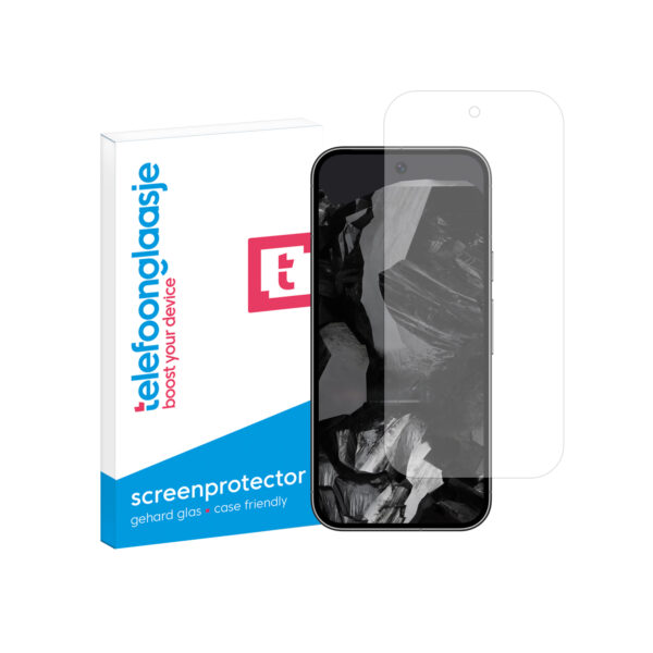 Telefoonglaasje Google Pixel 9 gehard glas screenprotector standard fit met verpakking