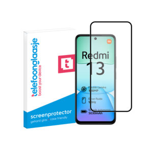 Telefoonglaasje Xiaomi Redmi 13 4G gehard glas screenprotector Edge to Edge met verpakking